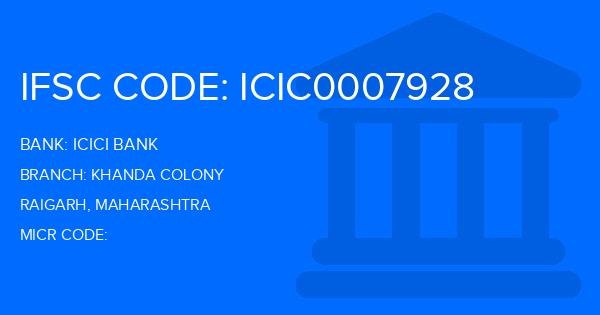 Icici Bank Khanda Colony Branch IFSC Code