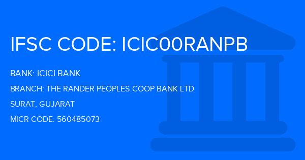 Icici Bank The Rander Peoples Coop Bank Ltd Branch IFSC Code