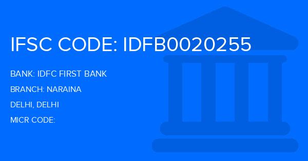 Idfc First Bank Naraina Branch IFSC Code