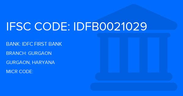 Idfc First Bank Gurgaon Branch IFSC Code