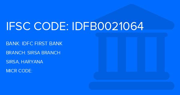 Idfc First Bank Sirsa Branch