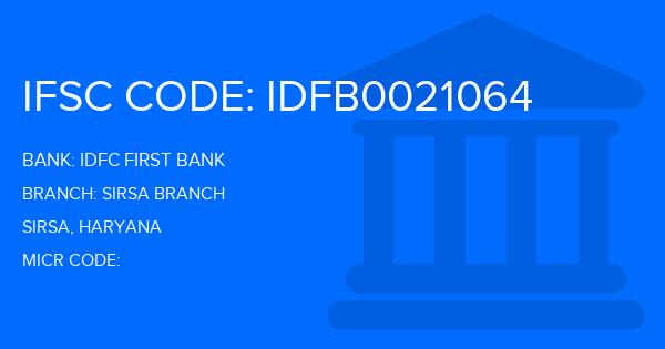 Idfc First Bank Sirsa Branch