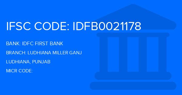 Idfc First Bank Ludhiana Miller Ganj Branch IFSC Code