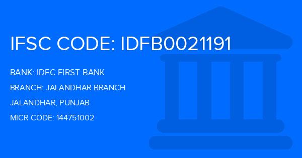 Idfc First Bank Jalandhar Branch