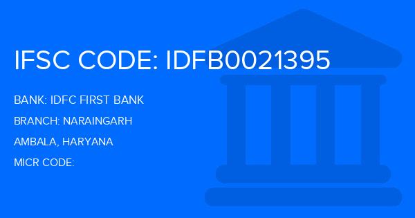 Idfc First Bank Naraingarh Branch IFSC Code