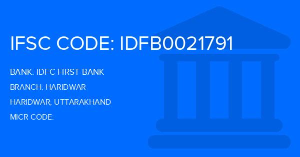 Idfc First Bank Haridwar Branch IFSC Code