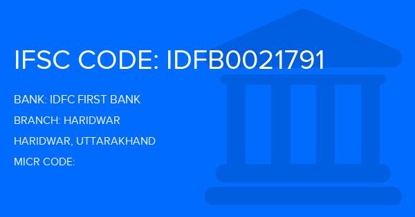 Idfc First Bank Haridwar Branch IFSC Code