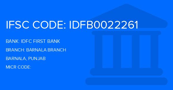 Idfc First Bank Barnala Branch