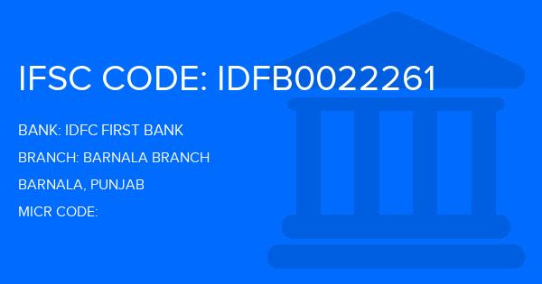 Idfc First Bank Barnala Branch