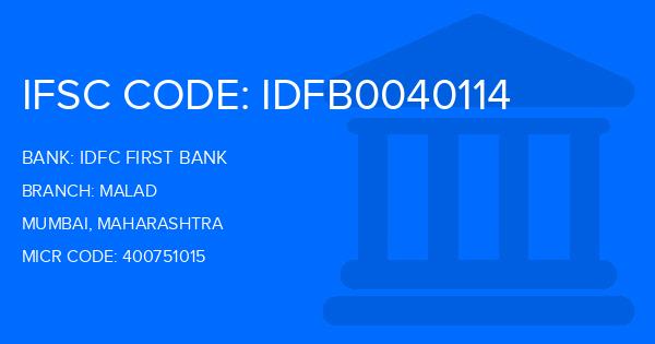 Idfc First Bank Malad Branch IFSC Code