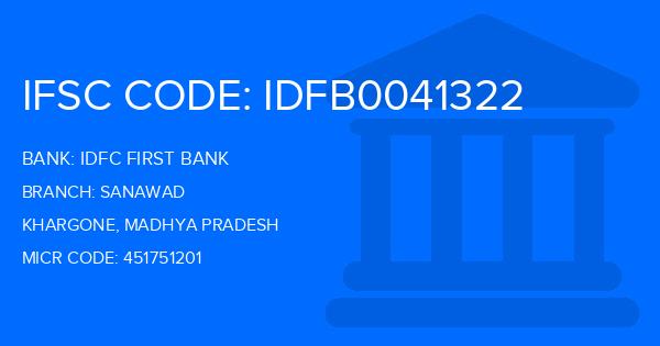Idfc First Bank Sanawad Branch IFSC Code