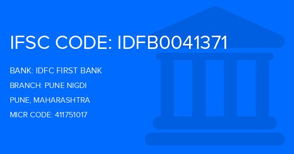 Idfc First Bank Pune Nigdi Branch IFSC Code