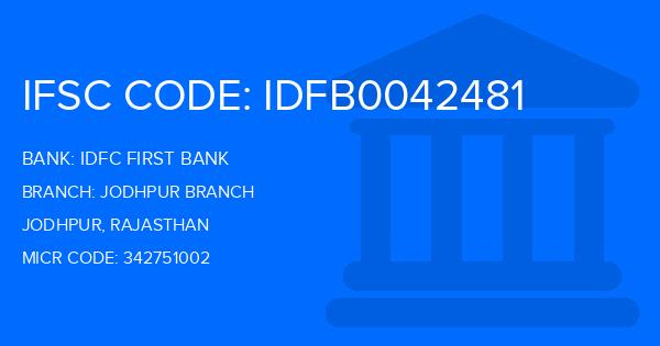Idfc First Bank Jodhpur Branch