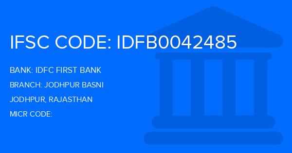 Idfc First Bank Jodhpur Basni Branch IFSC Code