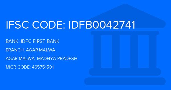 Idfc First Bank Agar Malwa Branch IFSC Code