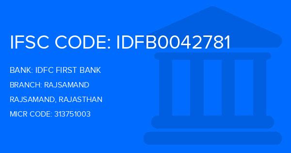 Idfc First Bank Rajsamand Branch IFSC Code