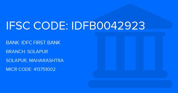 Idfc First Bank Solapur Branch IFSC Code