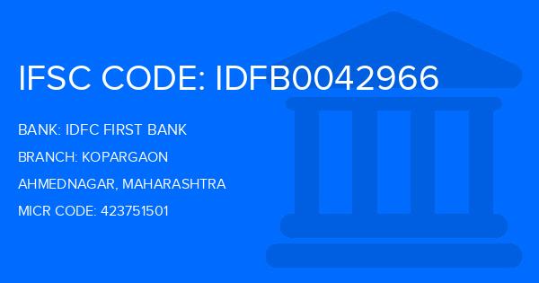 Idfc First Bank Kopargaon Branch IFSC Code