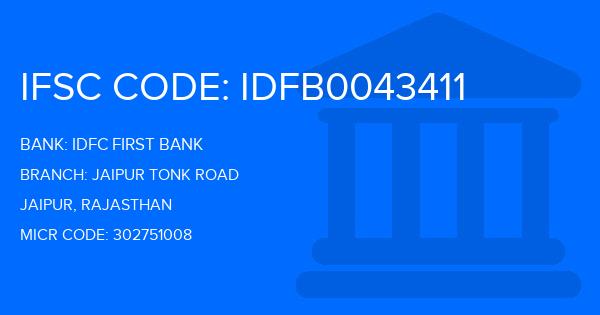 Idfc First Bank Jaipur Tonk Road Branch IFSC Code