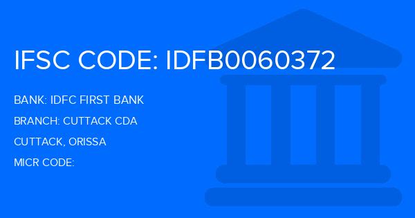 Idfc First Bank Cuttack Cda Branch IFSC Code