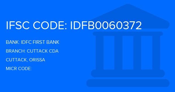 Idfc First Bank Cuttack Cda Branch IFSC Code