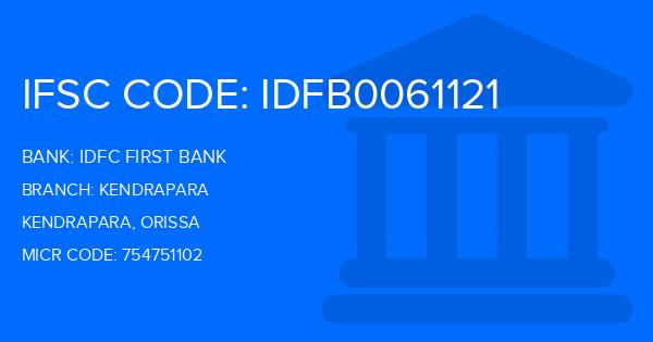Idfc First Bank Kendrapara Branch IFSC Code