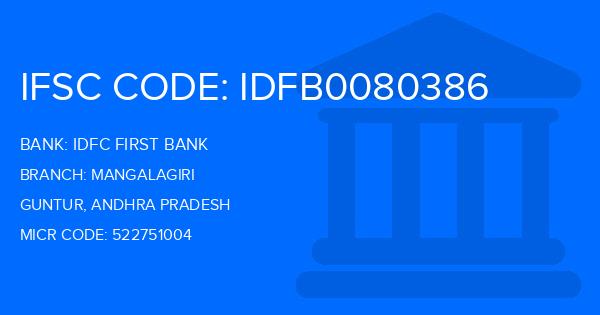 Idfc First Bank Mangalagiri Branch IFSC Code
