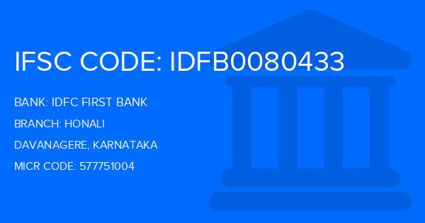Idfc First Bank Honali Branch IFSC Code