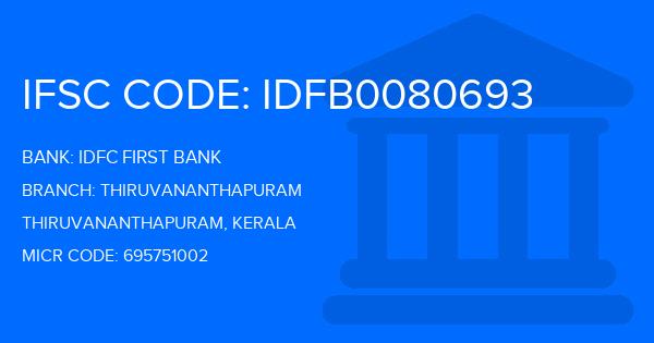 Idfc First Bank Thiruvananthapuram Branch IFSC Code