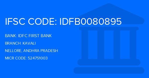 Idfc First Bank Kavali Branch IFSC Code