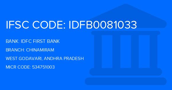 Idfc First Bank Chinamiram Branch IFSC Code