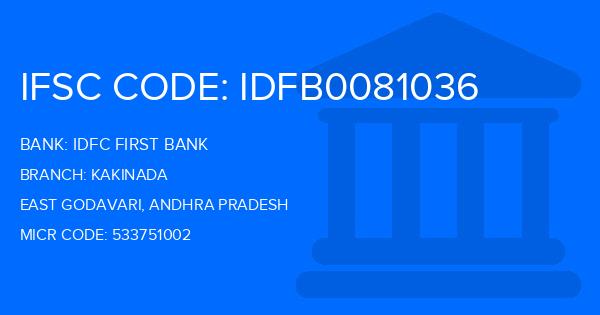 Idfc First Bank Kakinada Branch IFSC Code