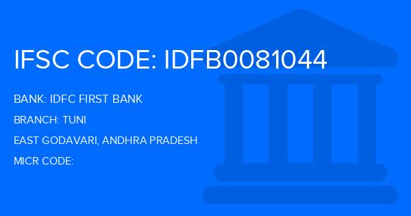 Idfc First Bank Tuni Branch IFSC Code