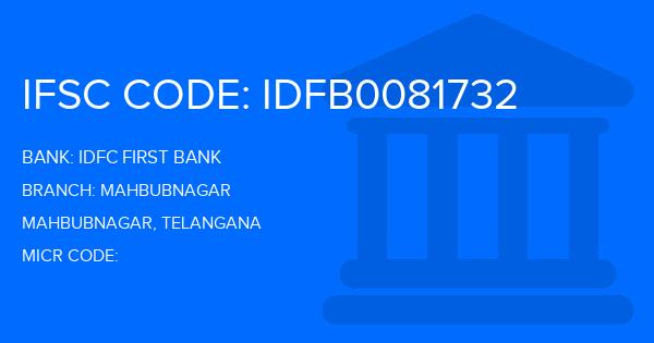 Idfc First Bank Mahbubnagar Branch IFSC Code