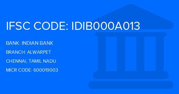 Indian Bank Alwarpet Branch IFSC Code