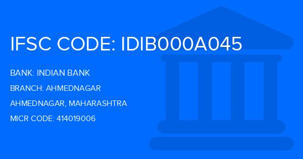 Indian Bank Ahmednagar Branch IFSC Code