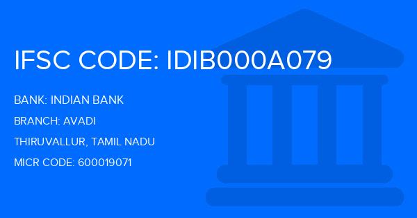 Indian Bank Avadi Branch IFSC Code
