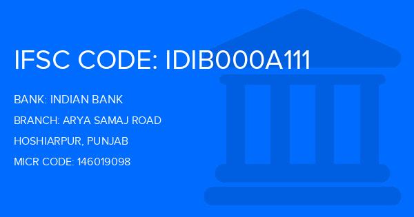 Indian Bank Arya Samaj Road Branch IFSC Code