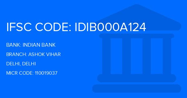 Indian Bank Ashok Vihar Branch IFSC Code