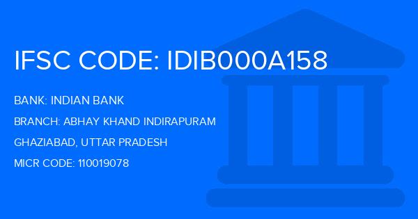 Indian Bank Abhay Khand Indirapuram Branch IFSC Code