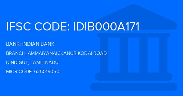 Indian Bank Ammaiyanaickanur Kodai Road Branch IFSC Code