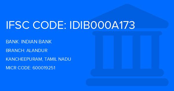 Indian Bank Alandur Branch IFSC Code