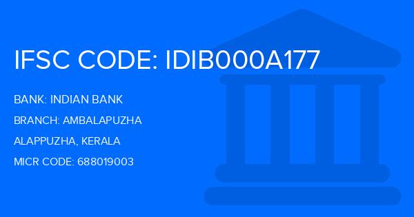 Indian Bank Ambalapuzha Branch IFSC Code