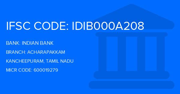 Indian Bank Acharapakkam Branch IFSC Code