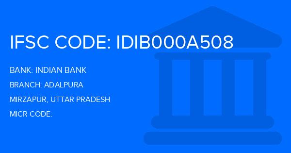 Indian Bank Adalpura Branch IFSC Code