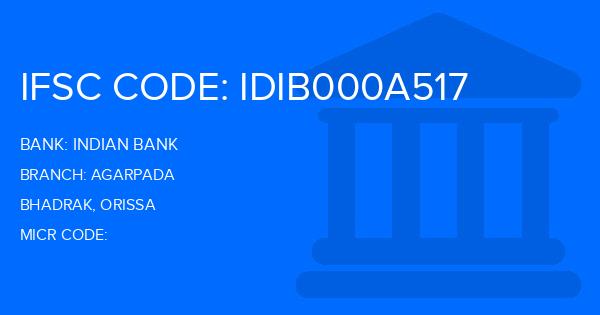 Indian Bank Agarpada Branch IFSC Code