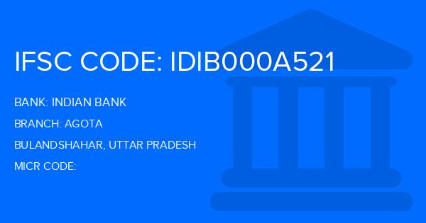 Indian Bank Agota Branch IFSC Code