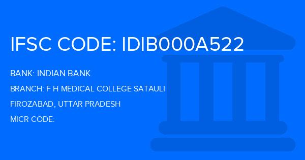 Indian Bank F H Medical College Satauli Branch IFSC Code