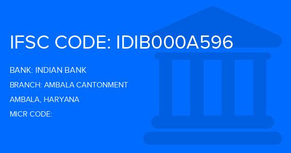 Indian Bank Ambala Cantonment Branch IFSC Code