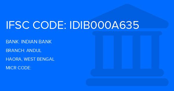 Indian Bank Andul Branch IFSC Code